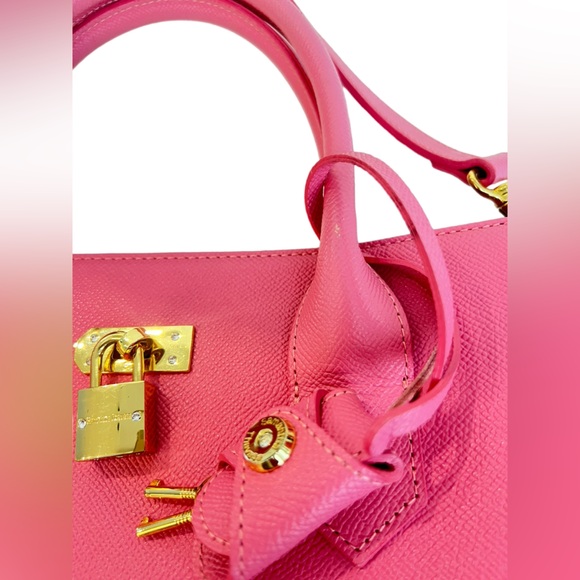samantha thavasa pink saffiano leather 2 way tote - Picture 9 of 10